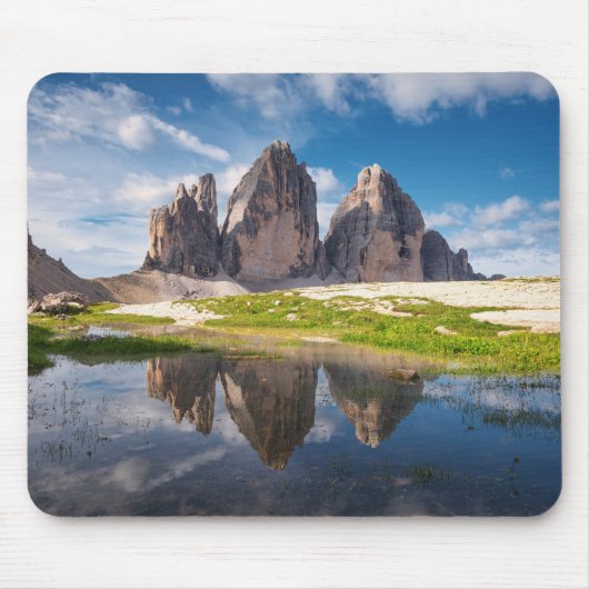 Tre Cime di Lavaredo/Drei Zinnen Dolomite mountain マウスパッド (正面)