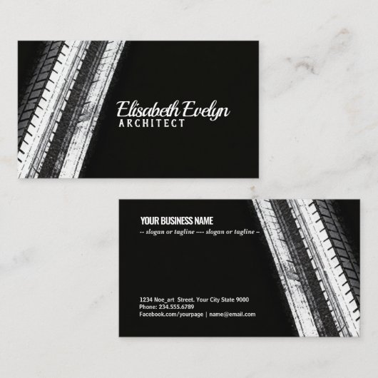 Tread Marks on Dark Canvas 名刺 (正面/裏面)