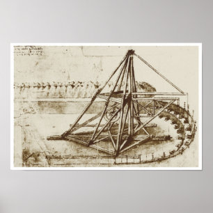 Treadmill Powered Digging Machine, Da Vinci ポスター