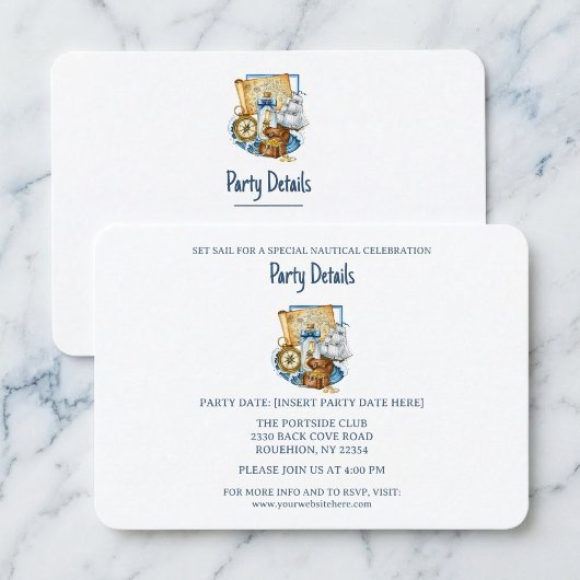 Treasure Chest Map Boat Birthday QR Code 出欠カード