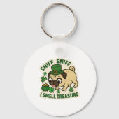Treasure Hunter Pug St.Patrick's Day キーホルダー (正面)