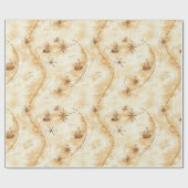 Treasure Island Map Birthday ラッピングペーパー (フラット)