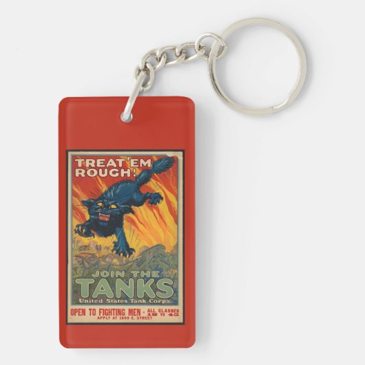Treat 'em rough – 戦車に参加 キーホルダー (裏面)