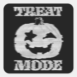 Treat Mode Glitchy Pumpkin スクエアシール
