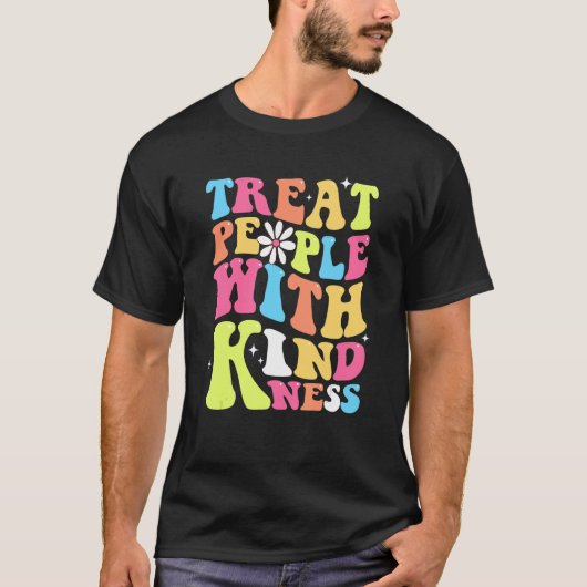 Treat People With Kindness Retro TPWK Inspirationa Tシャツ (正面)