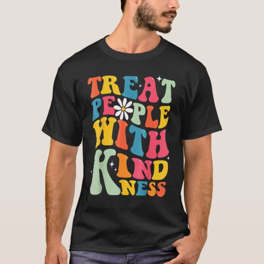 Treat People With Kindness Retro TPWK Inspirationa Tシャツ (正面)