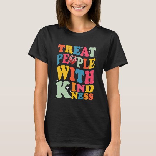 Treat People With Kindness Retro TPWK Inspirationa Tシャツ (正面)