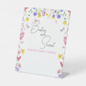 Treat Table Sign - Wildflower Baby Showerまたはイベント 台座サイン (正面)