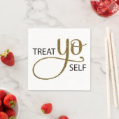 Treat Yoself金ゴールド スタンダードカクテルナプキン (インサイチュ)