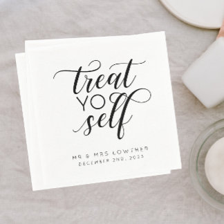 Treat Yoself Writhlスタイル結婚 スタンダードカクテルナプキン