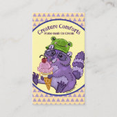 Treat Yourself, Purple Raccoon with Icecream 名刺 (正面)