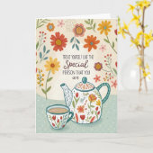 Treat Yourself Tea Time Encouragement Card カード (黄色い花)