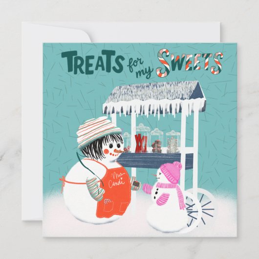 Treats For My Sweets SnowWoman and Child Holiday C 招待状 (正面)