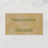 Trebleクレフ、 音符記号オンイエローフラワーズヴィンテージノート 名刺 (裏面)