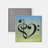 Trebleクレフ、 音符記号低音クレフ、 音符記号ハートヴィンテージシートMusic マグネット (正面/裏面)
