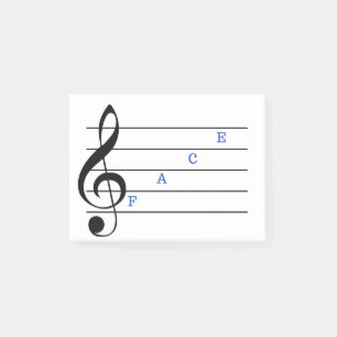 Trebleクレフ、 音符記号投稿ノート(宇宙) ポストイット
