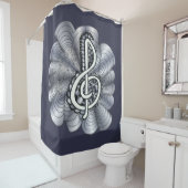 Trebleクレフ、 音符記号音楽愛好家ペルソナライズ シャワーカーテン (インサイチュ)