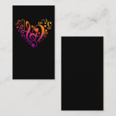 Treble Bassクレフ、 音符記号音符カラフルハート 名刺 (正面/裏面)