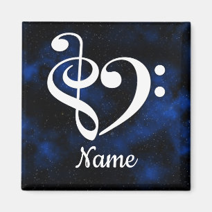 Treble Clef Bass Clef Heart Milky Way Customized マグネット