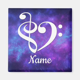 Treble Clef Bass Clef Heart Nebula Customized マグネット