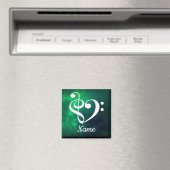 Treble Clef Bass Clef Heart Nebula Customized マグネット (インサイチュ (食洗機))