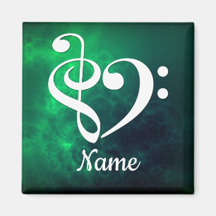 Treble Clef Bass Clef Heart Nebula Customized マグネット