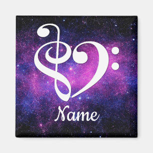 Treble Clef Bass Clef Heart Nebula Customized マグネット