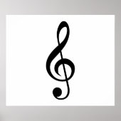 Treble Clef G-Clef Musical Symbol ポスター (正面)