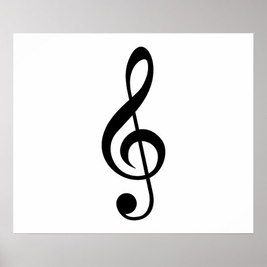 Treble Clef G-Clef Musical Symbol ポスター (正面)