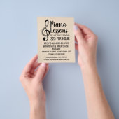 Treble Clef, Keyboard, Piano Lessons Advertising チラシ (手)