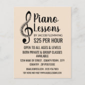 Treble Clef, Keyboard, Piano Lessons Advertising チラシ (正面)