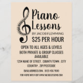 Treble Clef, Keyboard, Piano Lessons Advertising チラシ (正面)