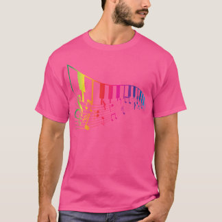 Treble Clef Music Notes Gift Colorful Piano Tシャツ