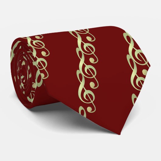 Treble Clef Music Tie by Leslie Harlow ネクタイ (ロール)