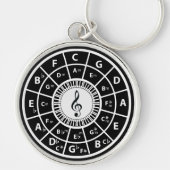 Treble clef Piano Keys Circle of Fifths キーホルダー (正面)