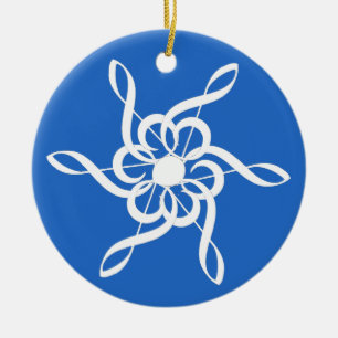 Treble Clef Snowflake Musical Ornament セラミックオーナメント