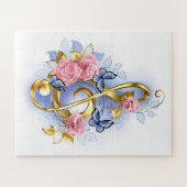 Treble clef with Pink Roses ジグソーパズル (横)
