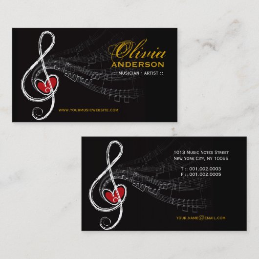 Treble Loveハート楽音交響曲 名刺 (正面/裏面)