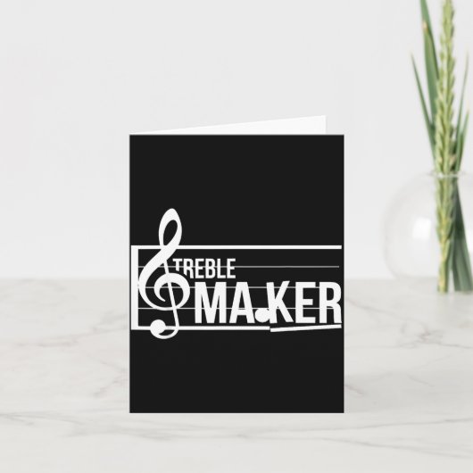 Treble Maker Pun Funny Marching Band Music Lover E カード (正面)