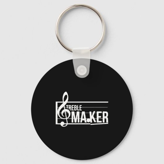 Treble Maker Pun Funny Marching Band Music Lover E キーホルダー (正面)