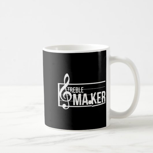Treble Maker Pun Funny Marching Band Music Lover E コーヒーマグカップ (右)