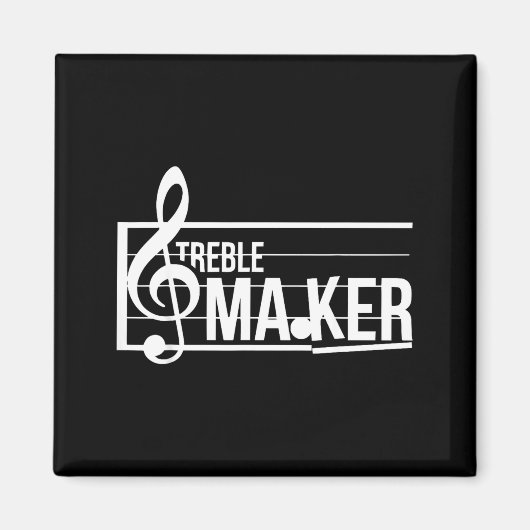 Treble Maker Pun Funny Marching Band Music Lover E マグネット (正面)