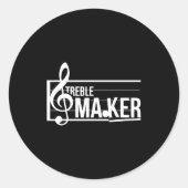 Treble Maker Pun Funny Marching Band Music Lover E ラウンドシール (正面)