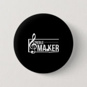 Treble Maker Pun Funny Marching Band Music Lover E 缶バッジ (正面)