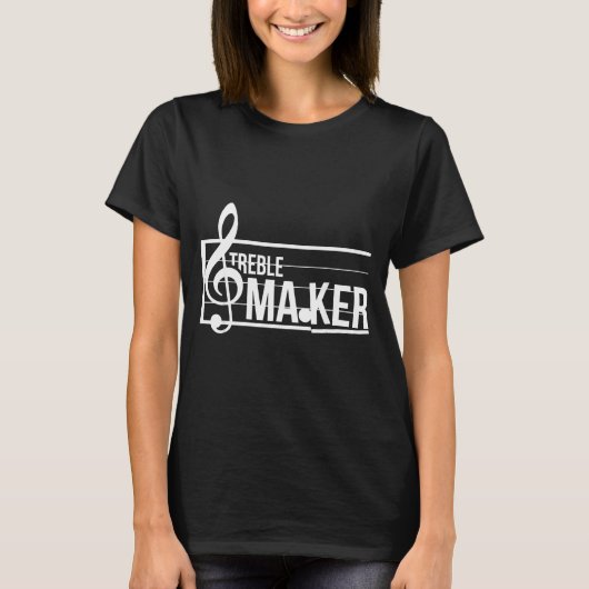 Treble Maker Pun Funny Marching Band Music Lover E Tシャツ (正面)
