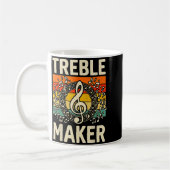Treble Maker Retro Music Notes Pun For Band Choir  コーヒーマグカップ (左)