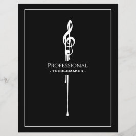 Treblemakerおもしろい Music Pun Classy Black G-クレフ、 音符記