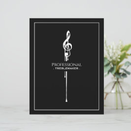 Treblemakerおもしろい Music Pun Classy Black G-クレフ、 音符記