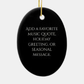 Treblemakerおもしろい Music Pun Classy Black G-クレフ、 音符記 セラミックオーナメント (裏面)