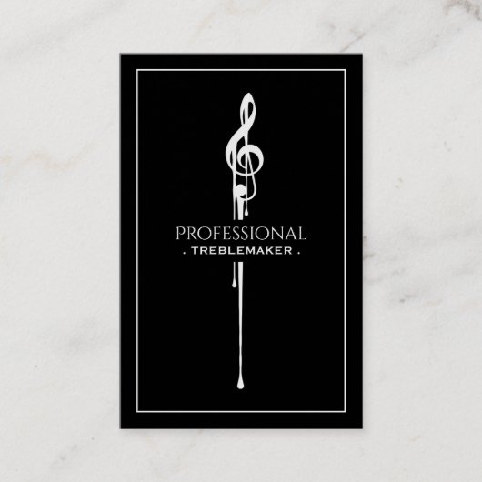 Treblemaker White Hot G-Clef on Classy Black 名刺 (正面)